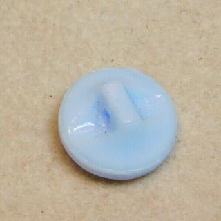 Antique Vintage Baby Blue Glass BUTTON Painted Horse for Children A1 3