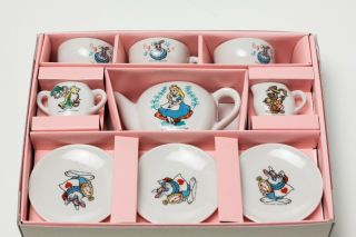 Vintage Alice In Wonderland Toy China Tea Set Walt Disney Productions Japan