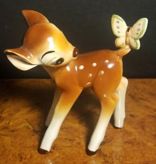 Vintage Walt Disney Productions Bambi Butterfly Figurine Ceramic Japan