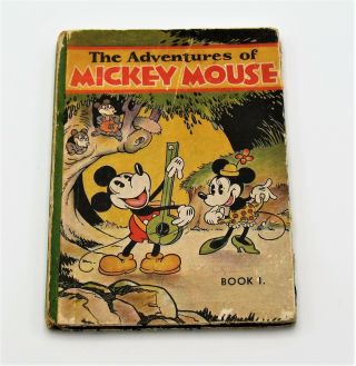 Vintage 1931 The Adventures Of Mickey Mouse Book 1 Walt Disney David Mckay Usa