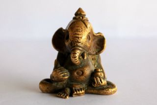 Ganesha Hindu Elephant Brass Statue Amulet Success Rich