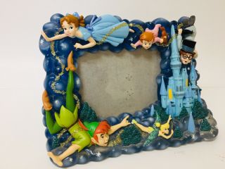 Rare Disney Peter Pan Picture Frame 5 " X 3.  25 " Tinkerbell,  Wendy,  John,  Michael