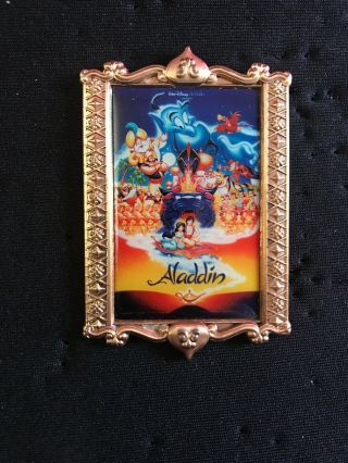 Disney Pin Disney Store Excusive Aladdin Movie Poster Gold Frame Le 300