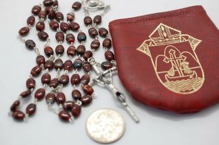 Priced To Sell Today Vintage Red Glass Italy Rosary