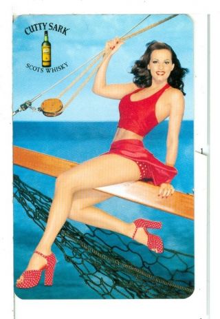 Single Playing Card,  " Cutty Sark " Scots Whiskey Pin - Up On Keel