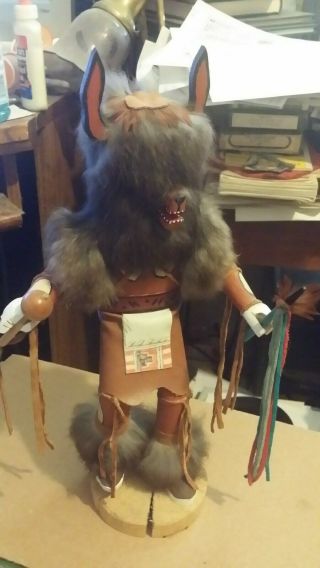 Vintage Wolf Kachina Doll By Eg Hopi Indians