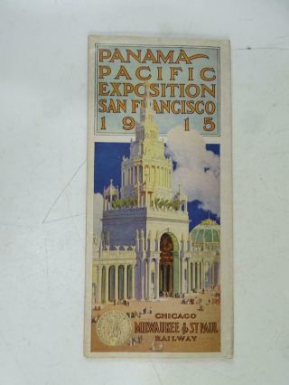 Antique Souvenir Booklet Panama California Exposition 1915 Cm&stp Railway Vtg