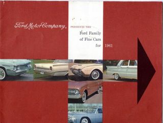 1961 Ford Family Of Fine Cars Brochure Mercury Lincoln,  Trucks Anglia Tractors