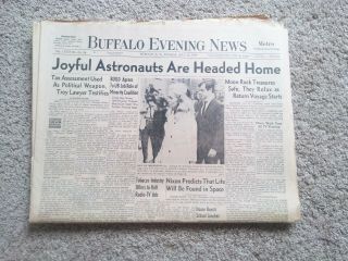 Vintage Buffalo Evening News - Moon Landing Newspaper 7/22 1969 - Buffalo,  Ny