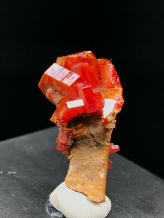 10g Natural Red Vanadinite Barite Crystals Rare Mineral Specimens Morocco