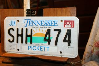 2001 Tennessee License Plate Pickett County Shh 474