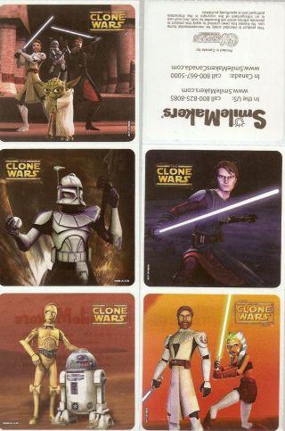 Canada Star Wars Clone Wars Smilemakers 5 Collectable Sticker Set (2008)