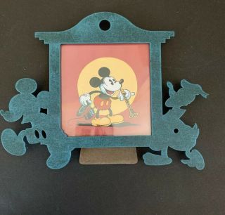 Vintage Mickey Mouse Donald Duck Charpente Picture Frame Metal 4 " X 4 " Picture
