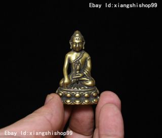 Tibet Buddhism Copper Bronze Sakyamuni Shakyamuni Buddha Statue Figurine