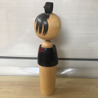 Japanese Vintage Kokeshi Doll Wooden 9.  05 inches 23 cm Signed 2