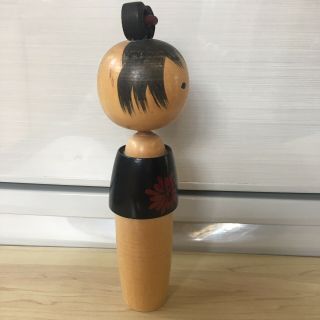 Japanese Vintage Kokeshi Doll Wooden 9.  05 inches 23 cm Signed 4