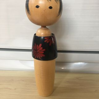 Japanese Vintage Kokeshi Doll Wooden 9.  05 inches 23 cm Signed 6