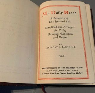 My Daily Bread Vintage Catholic Prayer Book Published 1954