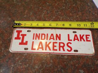 Vintage License Plate Topper Indian Lake Lakers Ohio High School