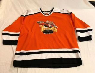 Vtg Walt Disney World Tigger Titans 68 Embroidered Hockey Jersey Men’s Xxl Rare