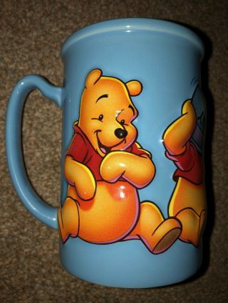 Disney Store 3d " Winnie The Pooh " Blue Hunny Pot 3d Coffee Mug Cup 16oz