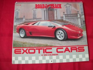 Vintage: Road & Track 1992 Exotic Cars Calendar