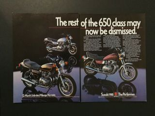 Vintage 1981 Suzuki Gs - 650e G & Gl Motorcycle 3 Page Color Ad