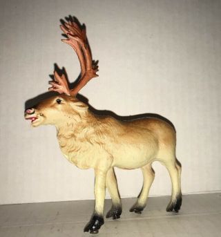 Vintage Plastic Blow Mold Reindeer Figure 4” Japan