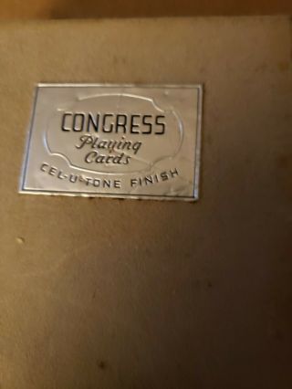 Vintage Congress Playing Cards Cel - U - Tone Finish Old West