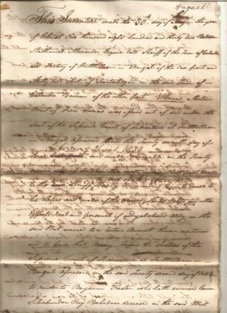 1832 Draft Deed Of Of Land,  Buildg By Nathaniel Alexander To Mutty Loll Seal