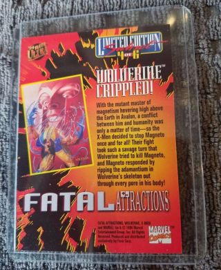1994 Fleer Ultra X - Men Fatal Attractions Chase Card 4 Wolverine Crippled 2