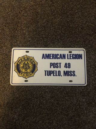 American Legion License Plate Tupelo,  Mississippi