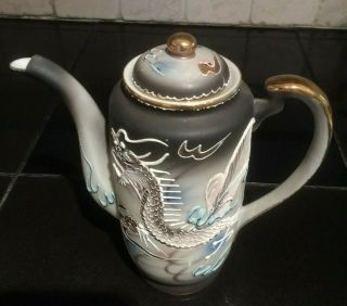 Vintage Dragonware Moriage Teapot Tea Pot Fleetwood Japan Hand Painted 2