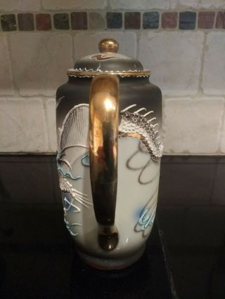 Vintage Dragonware Moriage Teapot Tea Pot Fleetwood Japan Hand Painted 5