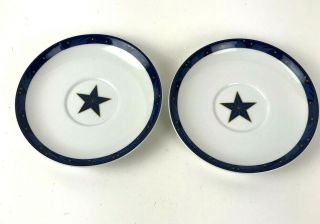 Ss United States Lines Saucer Dish Plate Set Of 2 Royale Rego Star Pattern Vtg