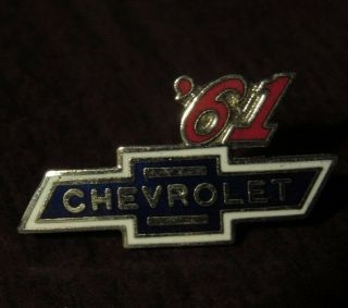 Vintage 1961 Chevy Bowtie Hat Lapel Pin - Chevrolet
