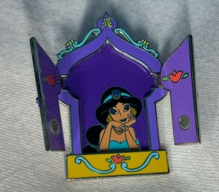 Older Disney Pin Princess Jasmine Hinged Windows Open & Closed Shutters