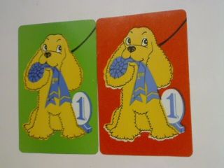 2 Single Swap/playing Cards - Pair Blue Ribbon 1st Prize Dog