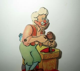 Antique 1930s Mechanical Moving Disney Geppetto Valentines Card - Pinocchio