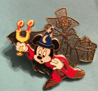 Disney Cast Only Wdi Sorcerer Mickey & Hatbox Ghost Haunted Mansion Le 300 Pin