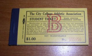 1947 City College Athletic Assoc.  Student Basketball Tickets