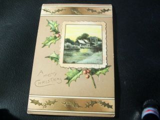 Vintage Postcard - Christmas Card - A Merry Christmas - 1909