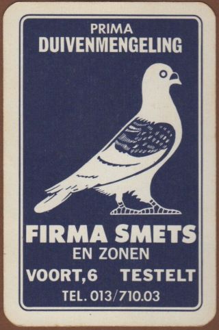 Playing Cards Single Card Old Vintage Firma Smets Advertising Pigeon Bird