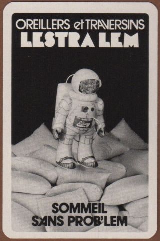 Playing Cards 1 Single Card Vintage Lestra Lem Astronaut Advertising Bed Pillows