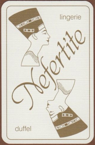 Playing Cards Single Card Vintage Nefertite Lingerie Advertising Egyptian Queen