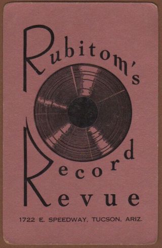 Playing Cards Single Card Old Vintage Rubitoms Record Revue Advertising Music Lp