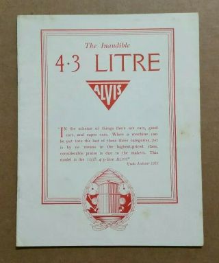 4.  3 Lite Alvis Motor Car,  Sales Brochure,  1938