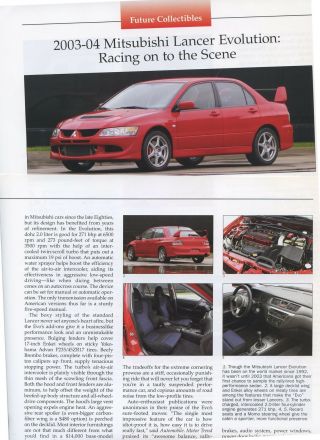 2003 - 2004 Mitsubishi Lancer Evolution Color Article