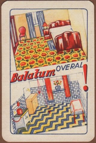 Playing Cards Single Card Old Vintage Balatum Advertising Household Carpet Tiles
