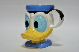 Disney Vintage Japan Donald Duck & Mickey Mouse Head Face Coffee Mug 7
